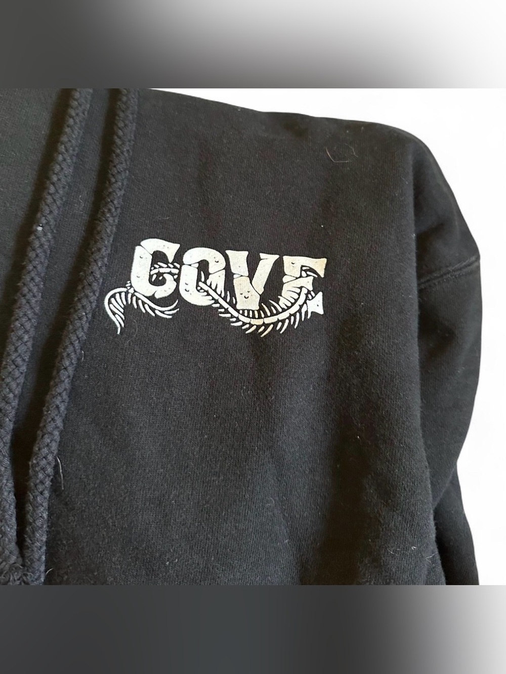 Black Cove Graphic Hoodie Detail